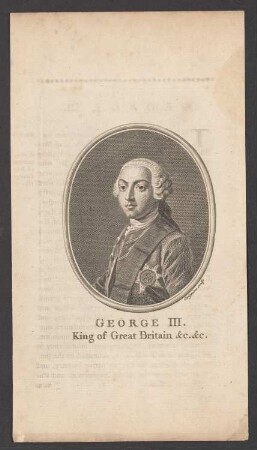 Porträt Georg III. (Wilhelm Friedrich) (George William Frederick), König von Großbritannien u. Irland, Kurfürst (1815 König) von Hannover (1738–1820)