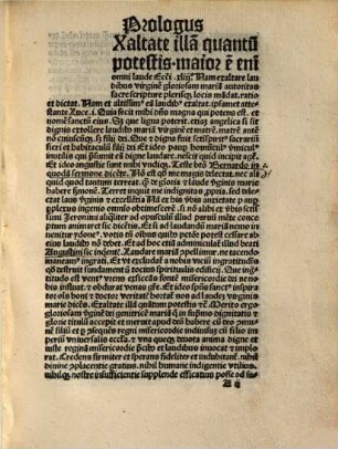 Dyalogus fratris Bernardi ordinis Cartusiensis imme[n]sam et innumerabilem immaculate dei genitricis virginis Marie misericordia[m] per multa miracula atq[ue] exempla elucidans necnon amplificans