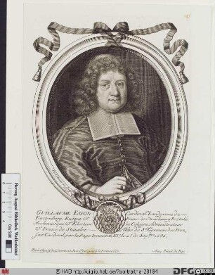 Bildnis Wilhelm Egon (Graf, 1664 Fürst zu Fürstenberg-Heiligenberg), 1683-1704 Fürstbischof von Strassburg