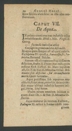 Caput VII. De Aqua.