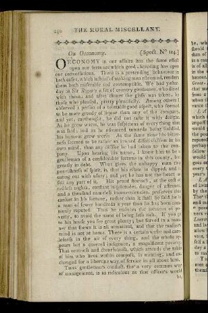 On Oeconomy. - Letter of Advice to a Young Academic.
