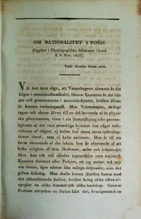 Svea : nordisk tidskrift för vetenskap och konst. 11. 1827