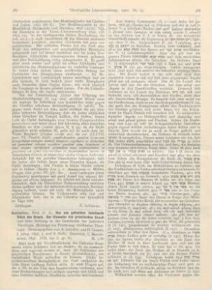 387-392 [Rezension] Schlatter, Adolf, Das neu gefundene hebräische Stück des Sirach. Der Glossator des griechischen Sirach