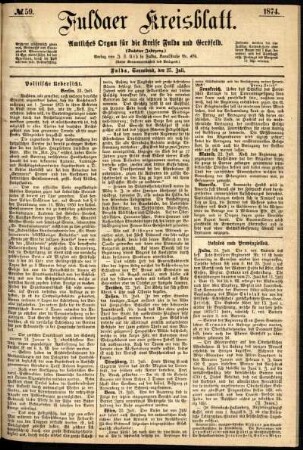 Ausgabe vom Samstag, den 25. Juli 1874.