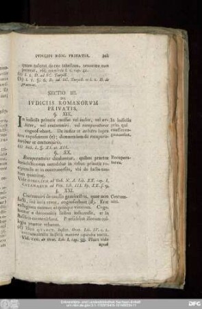 Sectio III. De Iudiciis Romanorum Privatis.