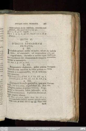 Sectio III. De Iudiciis Romanorum Privatis.