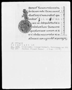Evangelistar (Gero-Kodex) — Initiale D(ixit Jesus), Folio 37verso