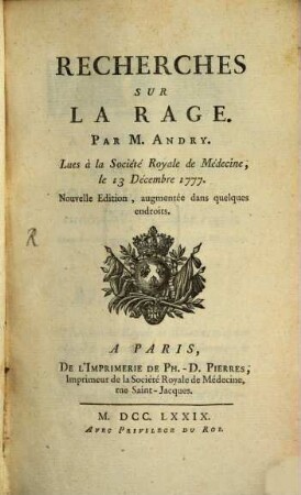 Recherches sur la rage
