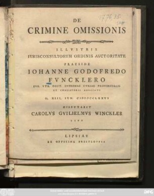 De Crimine Omissionis
