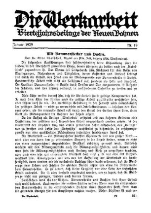 1929: Die Werkarbeit - 1929
