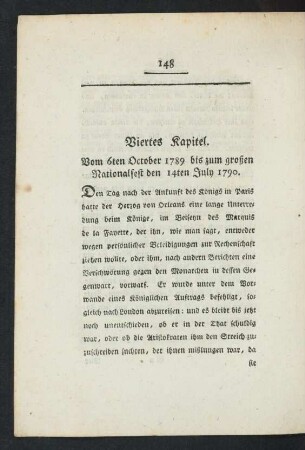 Viertes Kapitel. Vom 6ten October 1789 bis zum großen Nationalfest den 14ten July 1790.