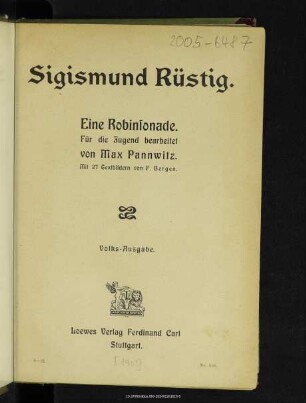 Sigismund Rüstig : eine Robinsonade