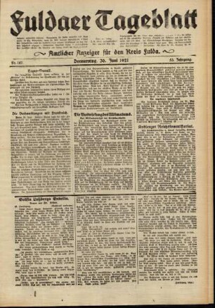 Ausgabe vom Donnerstag, den 30. Juni 1921.