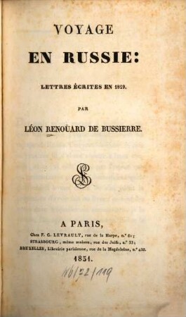 Voyage en Russie : lettres écrites en 1829