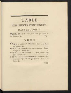 Table Des Pièces Contenues Dans Le Tome II.