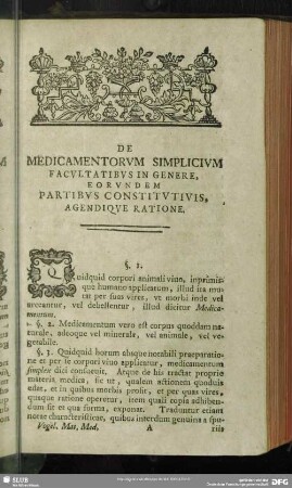 De Medicamentorum Simplicum Facultatibus in Genere, Eorundem Partibus Constitutiuis Agendique Ratione