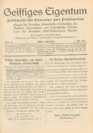 Heft 10 (1. Juli 1912)