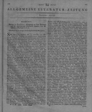 Maillard, S.: Anleitung zu dem Entwurf und der Ausführung schiffbarer Canäle. Pest: Hartleben 1817 (Beschluss der im vorigen Stück abgebrochenen Recension)