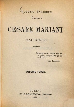 Cesare Mariani : Racconto. 3