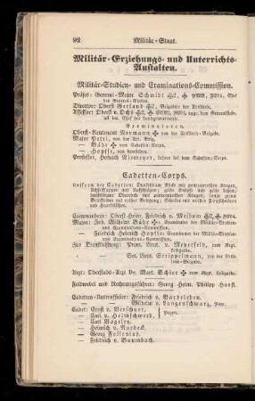 Militär=Erziehungs= und Unterrichts=Anstalten.