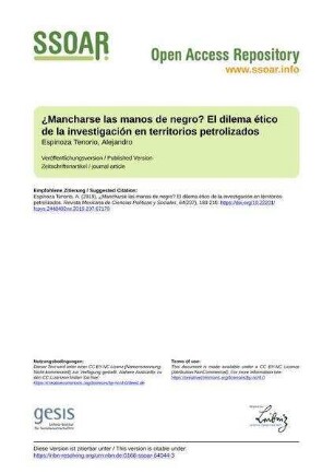 ¿Mancharse las manos de negro? El dilema ético de la investigación en territorios petrolizados