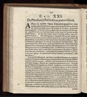 Cap. XXI. De Pleniluniis Paschalibus pomeridianis