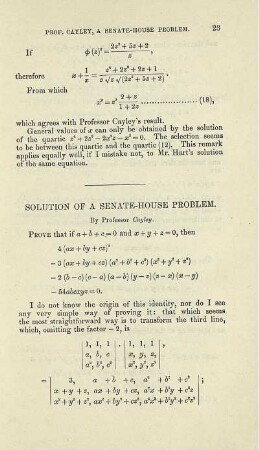 Solution of a Senate-House Problem