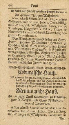Coburgische Hauß