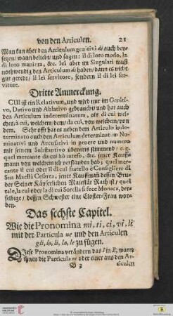 Das sechste Capitel