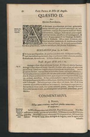Quaestio IX. De Divina Providentia.