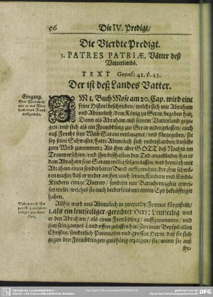 Die Vierdte Predigt. 3. Patres Patriae, Vätter deß Vatterlands