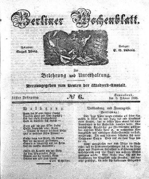 No. 6, Sonnabend, den 9. Februar 1839.