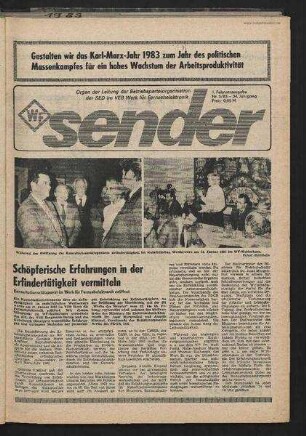 Betriebszeitung 'WF-Sender', Nr.5/1983 (1. Februarausgabe 1983)