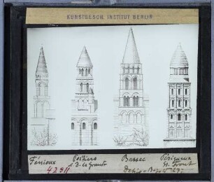 Poitiers, Notre-Dame-la-Grande,Périgueux, Kathedrale Saint-Front,Fénioux, Notre-Dame de l’Assomption,Bassac, Abtei Saint-Étienne