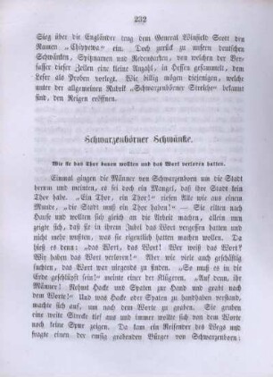 Schwarzenhörner Schwänke.