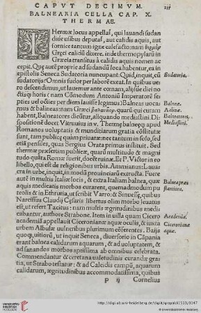 Cap. X.: Balnearia cella […]