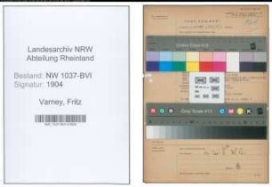 Entnazifizierung Fritz Varney , geb. 26.03.1893 (Hilfsarbeiter)
