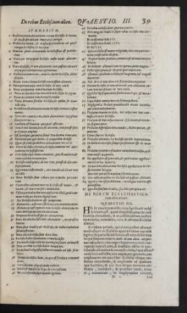 De Rerum Ecclesiasticarum alienatione. Quaestio III.