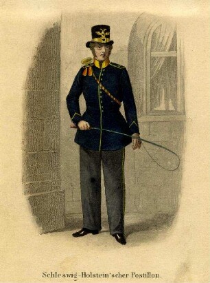 Uniformbild, Postillion aus Schleswig-Holstein um 1848