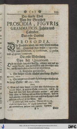 Der fünfte Theil von der Griechen Prosodia, Figuris Grammaticis, Zahlen und Calender.