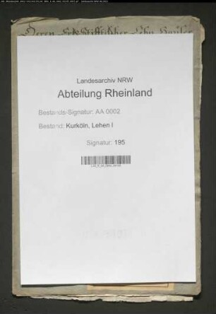 Bericht des Schultheißen zu Kempen in Lehnsachen