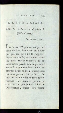 Lettre LXXIII.