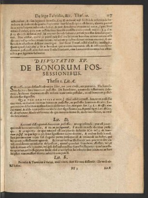 Disputatio XV. De Bonorum Possessionibus