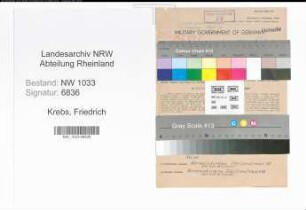 Entnazifizierung Friedrich Krebs , geb. 09.09.1903 (Kriminalbeamter)