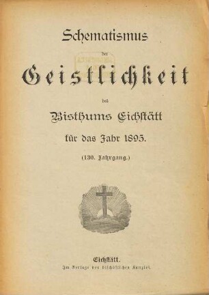 Schematismus der Diözese Eichstätt. 1895