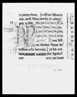 Martyrologium und Regula S. Benedicti: Initiale KL