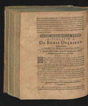 Disputatio X. De Bonis Operibus. Respondente Laurentio Bensen/ Strandinsulano Holsato.
