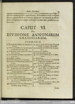 Caput VI. De Divisione Annonarum Gratiosarum