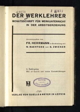 2: ¬Der¬ Werklehrer - 2.1930