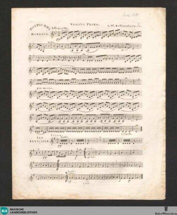Premier Potpourri pour le Violon avec accompagnement d'Orchestre : Op. 35